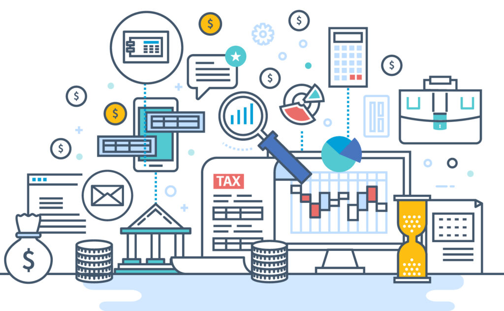 Tax and financial data analytics illustration