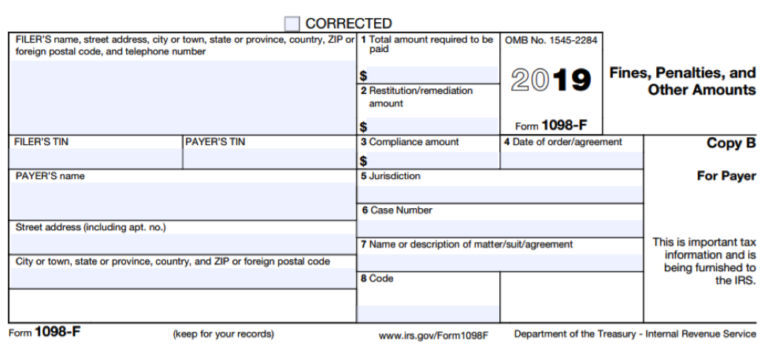 New Form 1098-F – Fines, Penalties, and Other Amounts - IRS Compliance