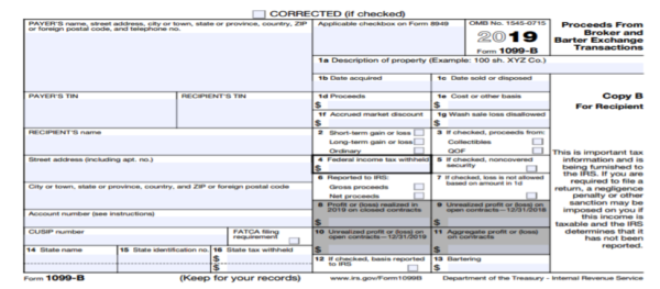 What’s New For 2019 Form 1099-B - IRS Compliance