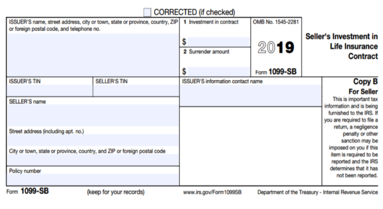 Form 1099-SB – Seller’s Investment in Life Insurance Contract - IRS ...